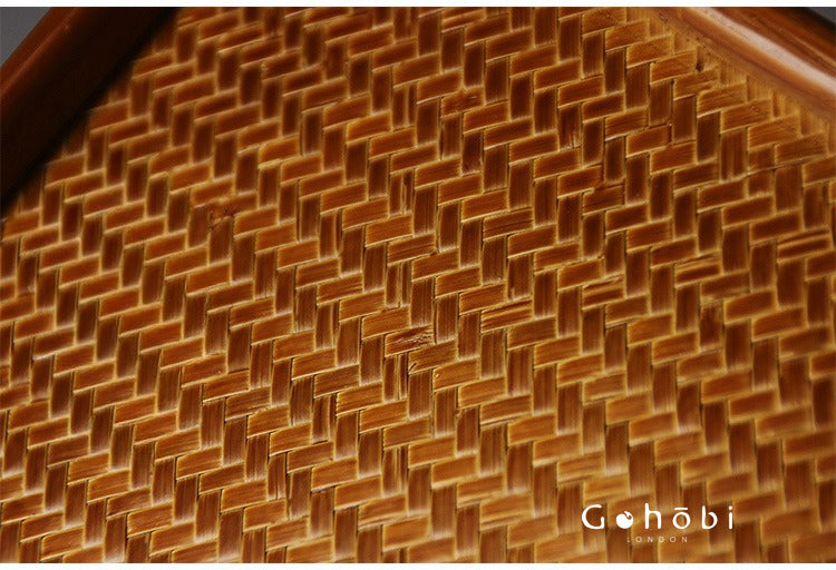 Gohobi Polished Bamboo Tea Tray – Bamboo Woven Gongfu Tea Tray