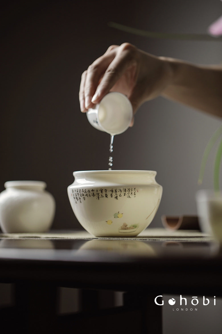 Gohobi Sweet White Porcelain Teacup – Handmade Thin Porcelain Gongfu Master Cup