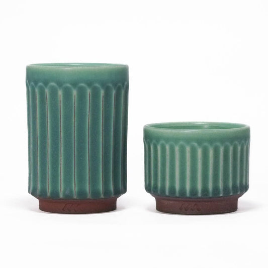 Asemi Co. Tea & Coffee Cups - Tanba - yaki Cup Turquoise [Made in Japan]