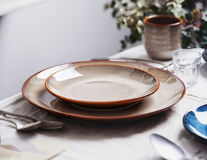 Gohobi Kiln-Change Ceramic Flat Dining Plate