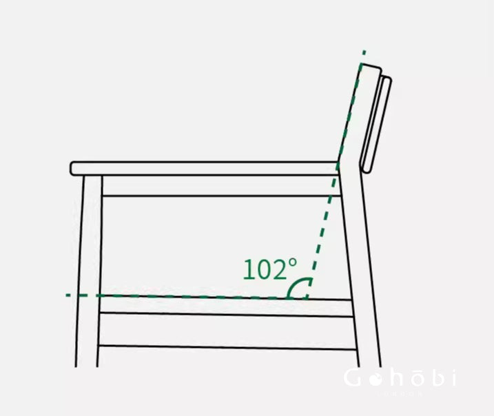 Gohobi Handmade Solid Wood Curved Armchair – Study Chair Office Seat Leisure Home Bedroom Chair | FSC Certified Furniture