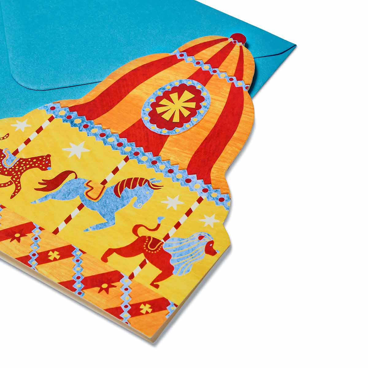 Mortlake Papers Carousel Shaped Greeting Card [Made in the UK]
