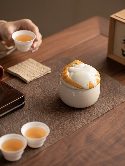Gohobi Cat Ceramic Tea Canister
