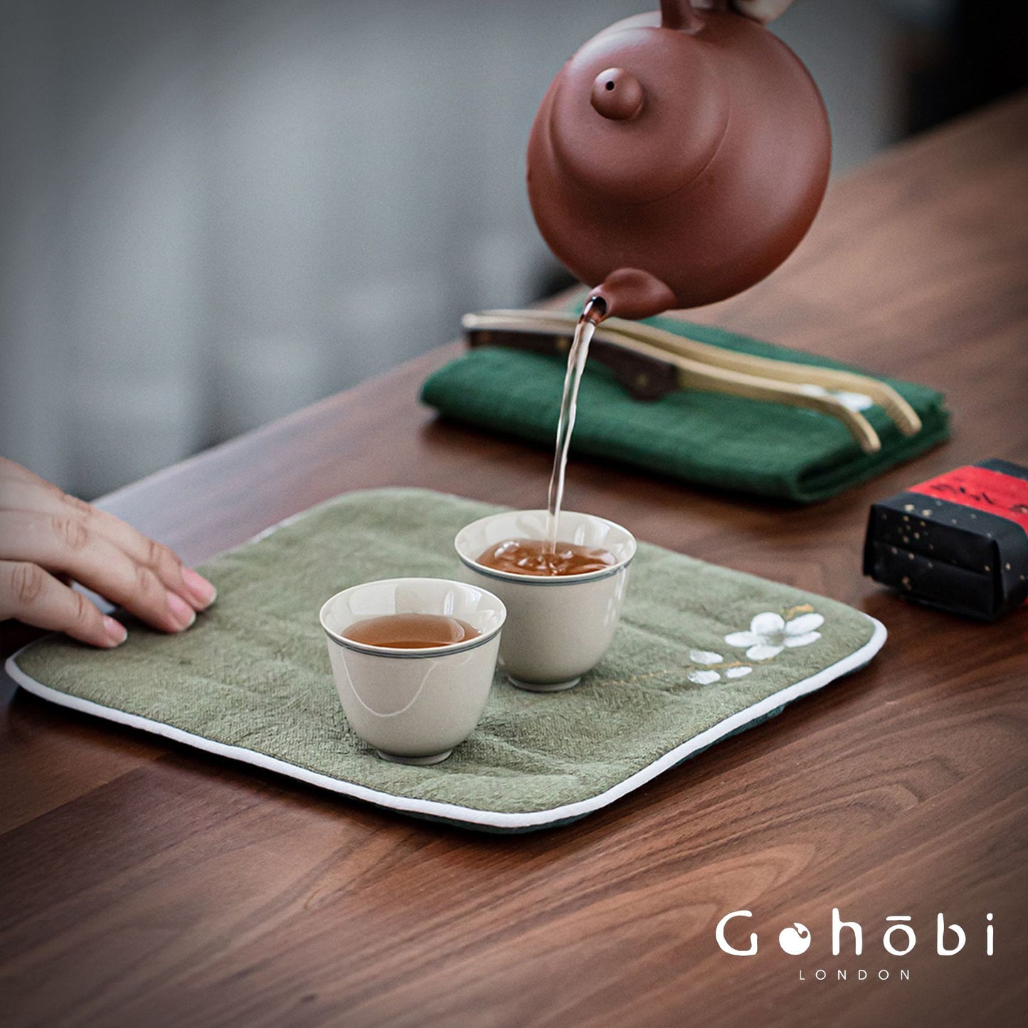 Gohobi Handmade Cotton Linen Tea Towel – Japanese Style Absorbent Zen Tea Cloth