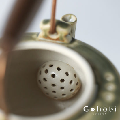 Gohobi Flowing Gold Autumn Sunset Dual-Purpose Teapot – Pure Handmade Ceramic Pot