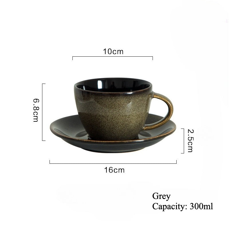 Gohobi Vintage Kiln-Change Ceramic Coffee Cup and Saucer Set