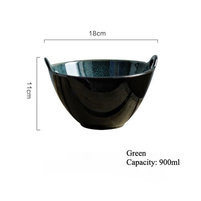 Gohobi Japanese Ceramic Double-Handled Bowl