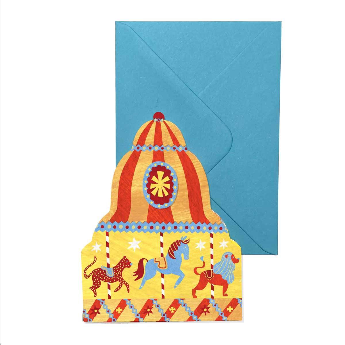 Mortlake Papers Carousel Shaped Greeting Card [Made in the UK]
