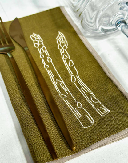 HereThe Linen Blend Napkins - Asparagus (set of 2)