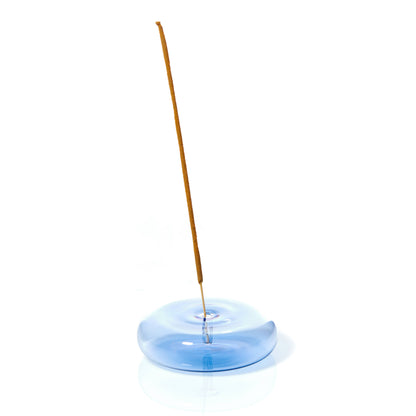 MÆGEN Dimple - Hand Blown Glass Incense Holder Blue
