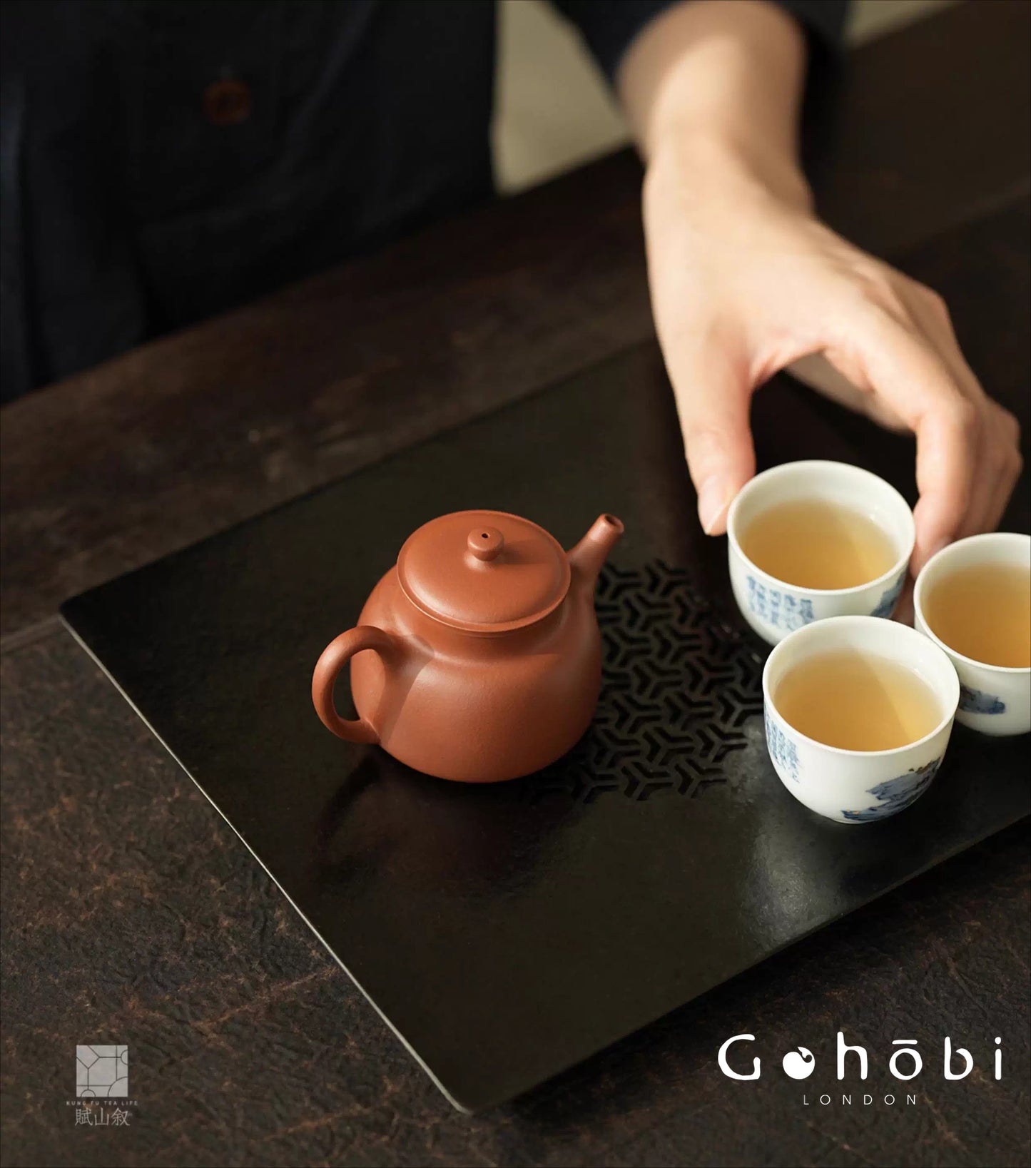 [賦山敘 x Gohobi] Gohobi Pure Titanium Tea Tray – Square Dry Brew Tea Table with Water Storage