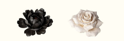 Gohobi Handmade Floral Incense Holder 002 - Black Peony and White Rose