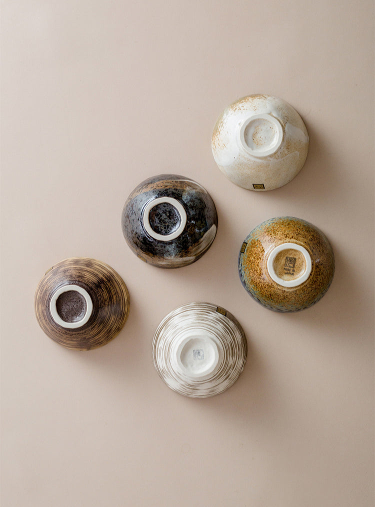 Bol à riz en céramique rétro importé du Japon, bol à chapeau Minoya Shino, vaisselle de ménage japonaise