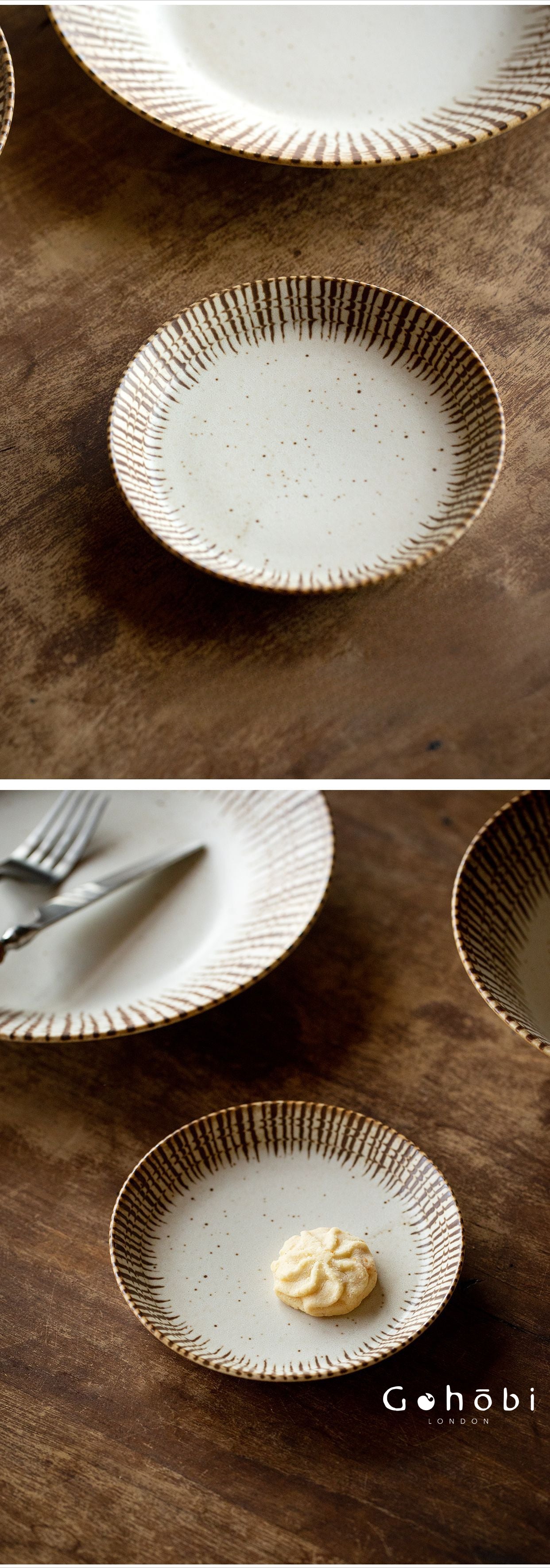 Gohobi Japanese Mino-yaki Pine Leaf Ceramic Plate [Made in Japan] – Retro Light Luxury Tableware