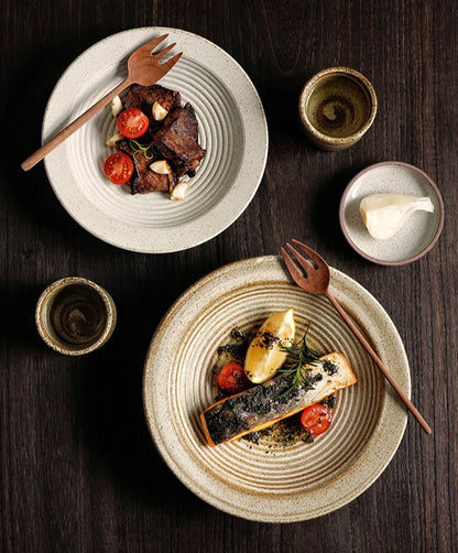 Gohobi Japanese Kiln-Change Ceramic Dining Plate