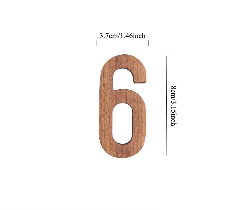 Gohobi Walnut Wood Number Wall Decor