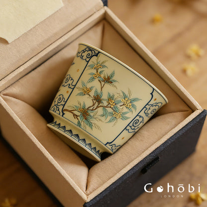 Gohobi Jingdezhen Blue and White Porcelain Gaiwan or Teacup – Hand-Painted Ceramic Tea Ware