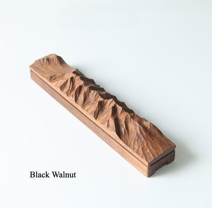 Gohobi Handcrafted Mountain-Shaped Solid Wood Incense Holder