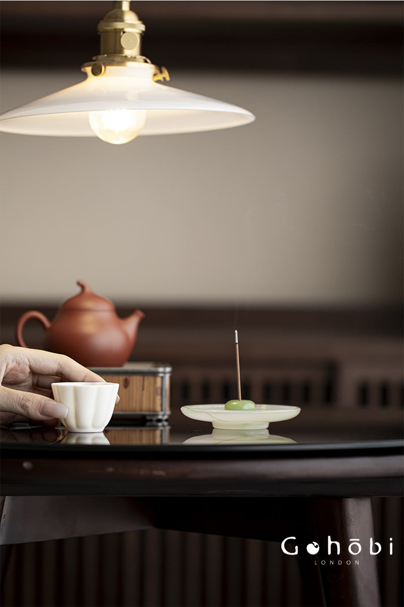 Gohobi Spring Shadow Glazed Incense Holder – Ceramic Ash Catching Incense Tray