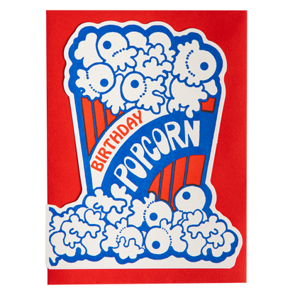 Archivist Gallery Popcorn Birthday| Letterpress Cards | Cut-out Cards [Made in the UK]