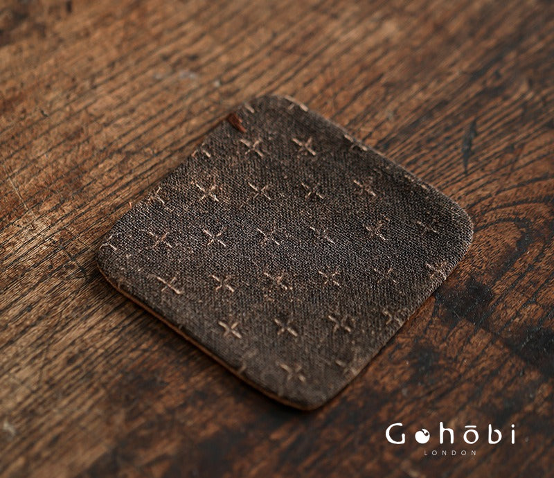 Gohobi Xiangyun Silk Tea Coaster – Handmade Tussah Silk Square Tea Mat Heat Insulation Pad