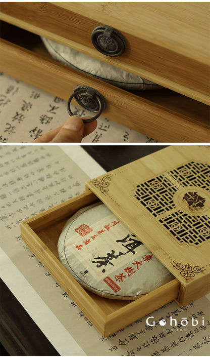 Gohobi Bamboo Pu’er Tea Tray – Multi-Layer Drawer Style Gongfu Tea Tray