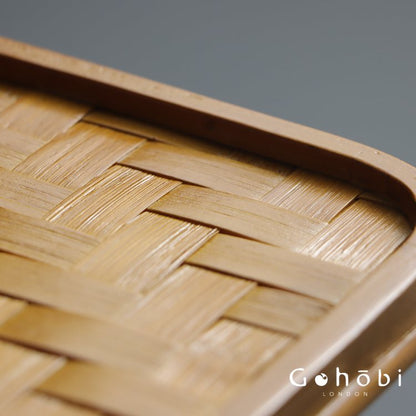 Gohobi Polished Bamboo Tea Tray – Bamboo Woven Gongfu Tea Tray
