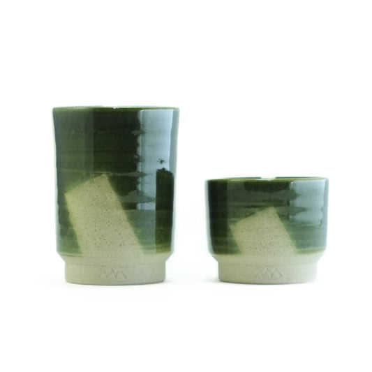 Asemi Co. Tea & Coffee Cups - Seto-yaki Oribe [Made in Japan]