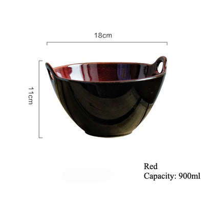 Gohobi Japanese Ceramic Double-Handled Bowl