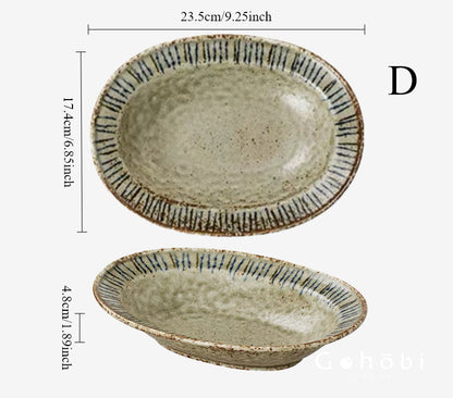 Gohobi Japanese Mino-yaki Pine Leaf Ceramic Plate [Made in Japan] – Retro Light Luxury Tableware