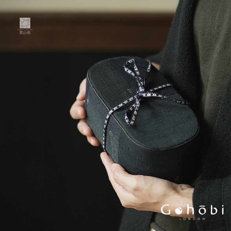 [賦山敘 x Gohobi] Gohobi Indigo Dyed Tea Set Storage Bag – Handmade Cloth Travel Teacup & Teapot Pouch