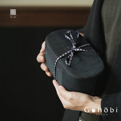 [賦山敘 x Gohobi] Gohobi Indigo Dyed Tea Set Storage Bag – Handmade Cloth Travel Teacup & Teapot Pouch