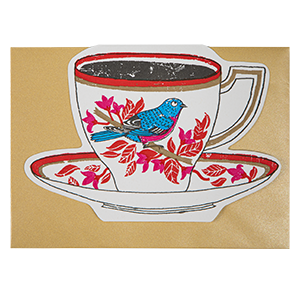 Archivist Gallery Birdy Tea Cup | Letterpress Cards | Cut-out Cards [Made in the UK]
