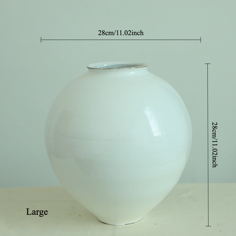 Gohobi White Moon Jar Ceramic Vase
