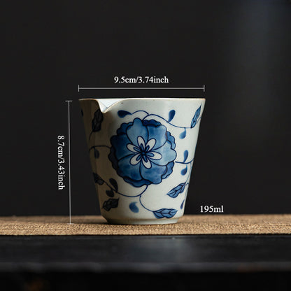 Gohobi Blue and White Twining Lotus Fair Cup