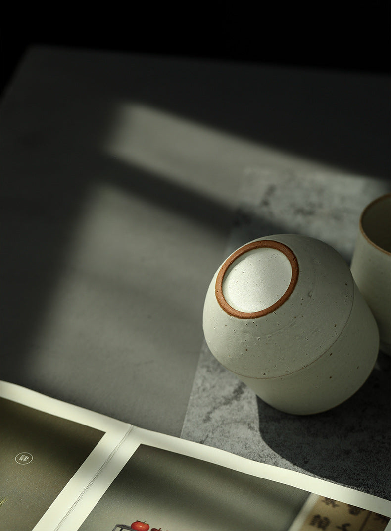 Gohobi Handmade Classic Modern Ceramic White Tea Cup Mug