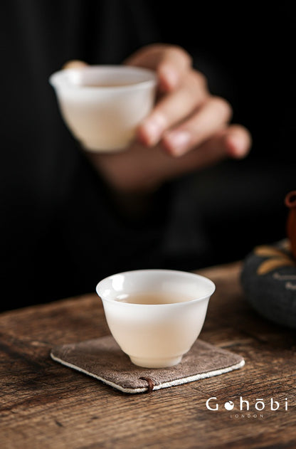 Gohobi Japanese Style Tea Coaster – Retro Fabric Tea Cup Mat for Tea Ceremony