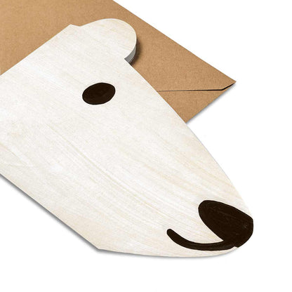 Mortlake Papers Polar Bear Shaped Greeting Card [Made in the UK]