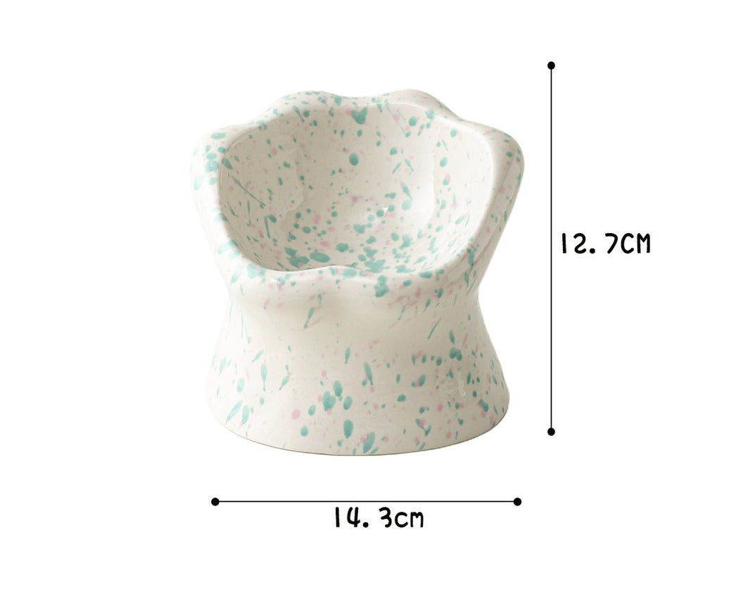 Gohobi Cat Paw Raised Ceramic Pet Bowl