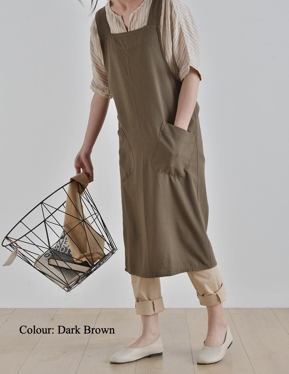 Gohobi Japanese Minimalist Linen Gardening Apron