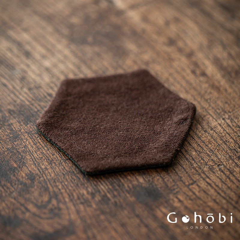 Gohobi Grass and Wood Tie-Dye Tea Coaster – Handmade Fabric Cup Holder Heat Insulation Pad