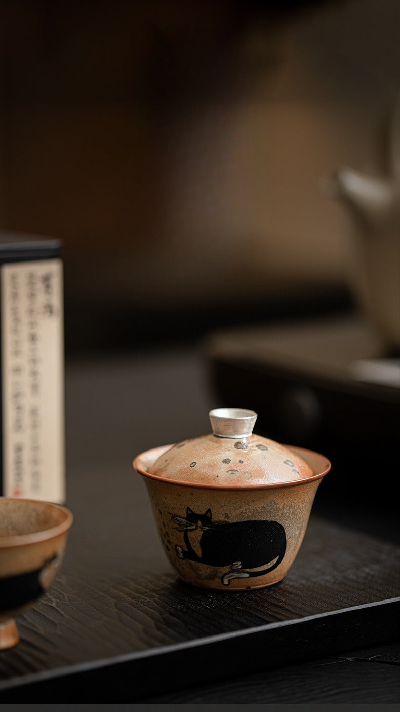 Gohobi Chi Wildcat Ceramic Travel Tea Set