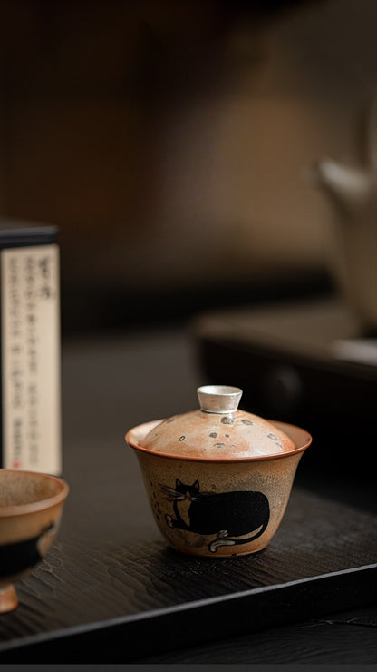 Gohobi Chi Wildcat Ceramic Travel Tea Set