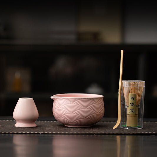 Hailang ceramic matcha four-piece set, matcha bowl, tea bowl, Libaibenli matcha spoon, imitation Song Dynasty tea set, tea set, gift.