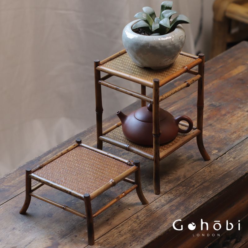 Gohobi Handmade Bamboo Display Table – Desktop Meilu Gushan Tea Stand