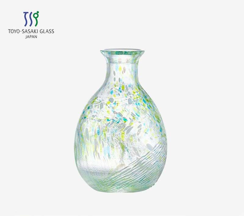 Gohobi Toyo Sasaki Japanese Hammered Glass Sake Jug Set – Stained Glass Wine Set Gift | Made in Japan