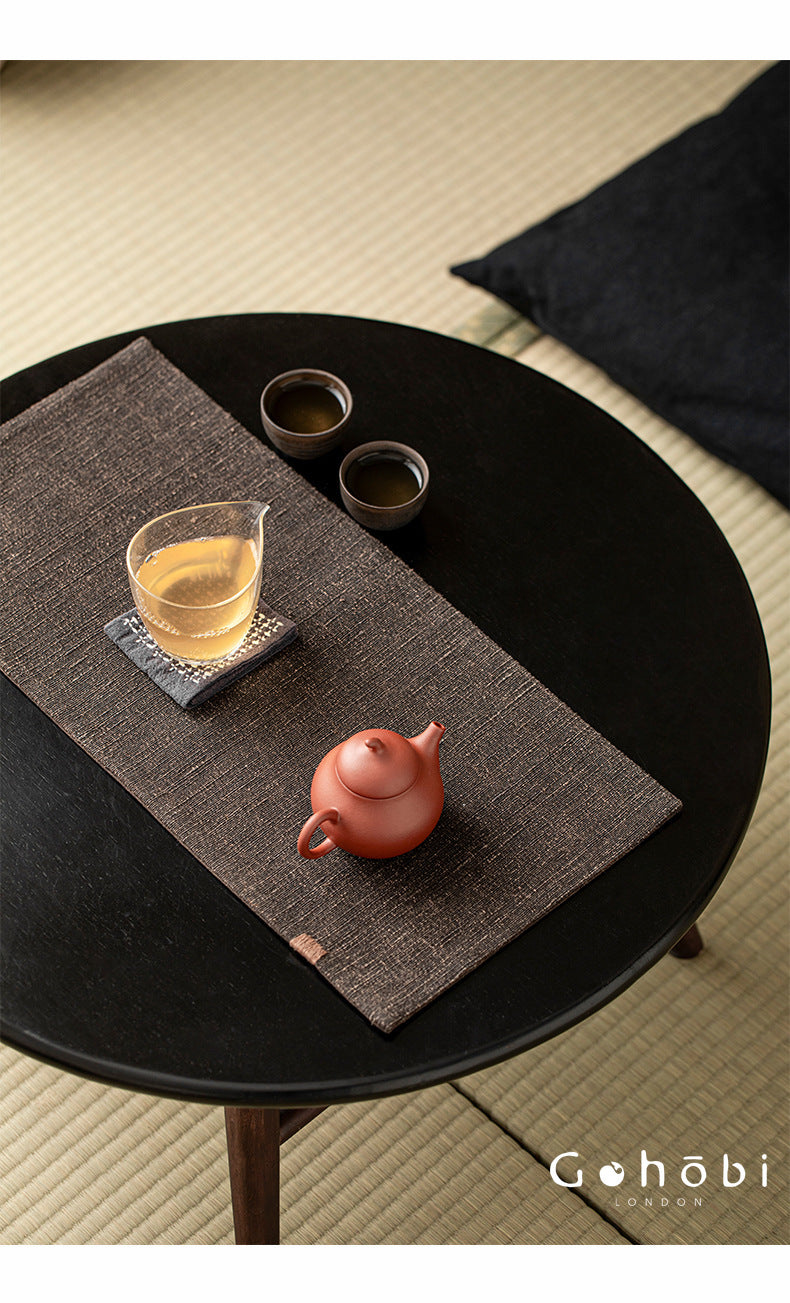 Gohobi Xiangyun Silk Tea Table Mat – Handmade Double-Sided Silk Tea Runner Zen Style