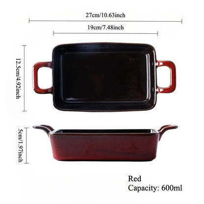 Gohobi Double-Handle Ceramic Baking Dish