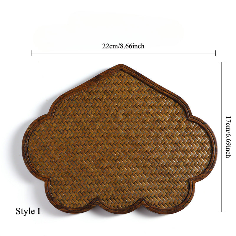 Gohobi Bamboo Mat Surface Tea Tray
