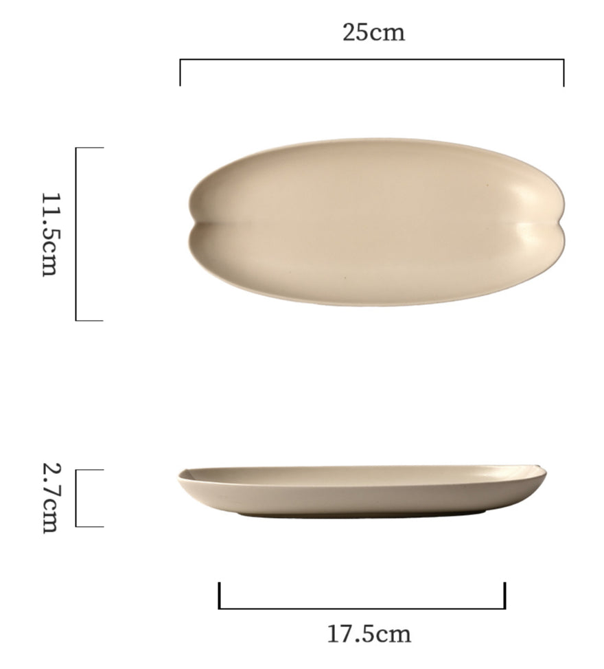 Gohobi Painted Matte Long Kwai Kou Plate